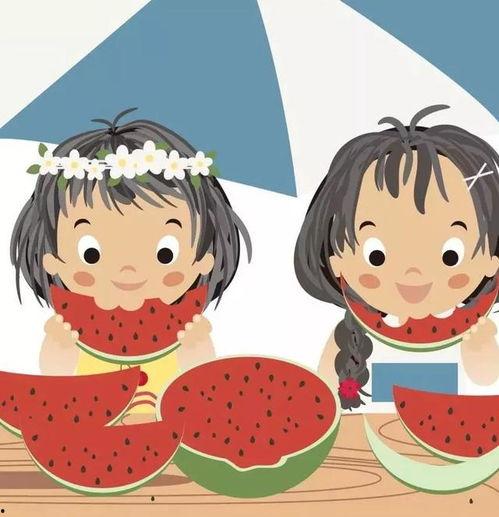 吃密瓜图片卡通,甜蜜滋味，萌动心扉