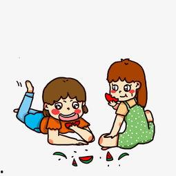 吃密瓜图片卡通,甜蜜滋味，萌动心扉